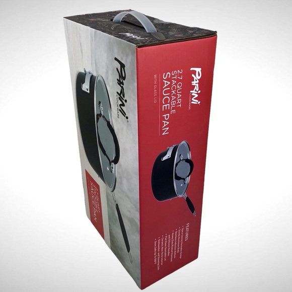 Parini Cookware 2.7 Quart Stackable Sauce Pan With Glass Lid - Picture 4 of 4